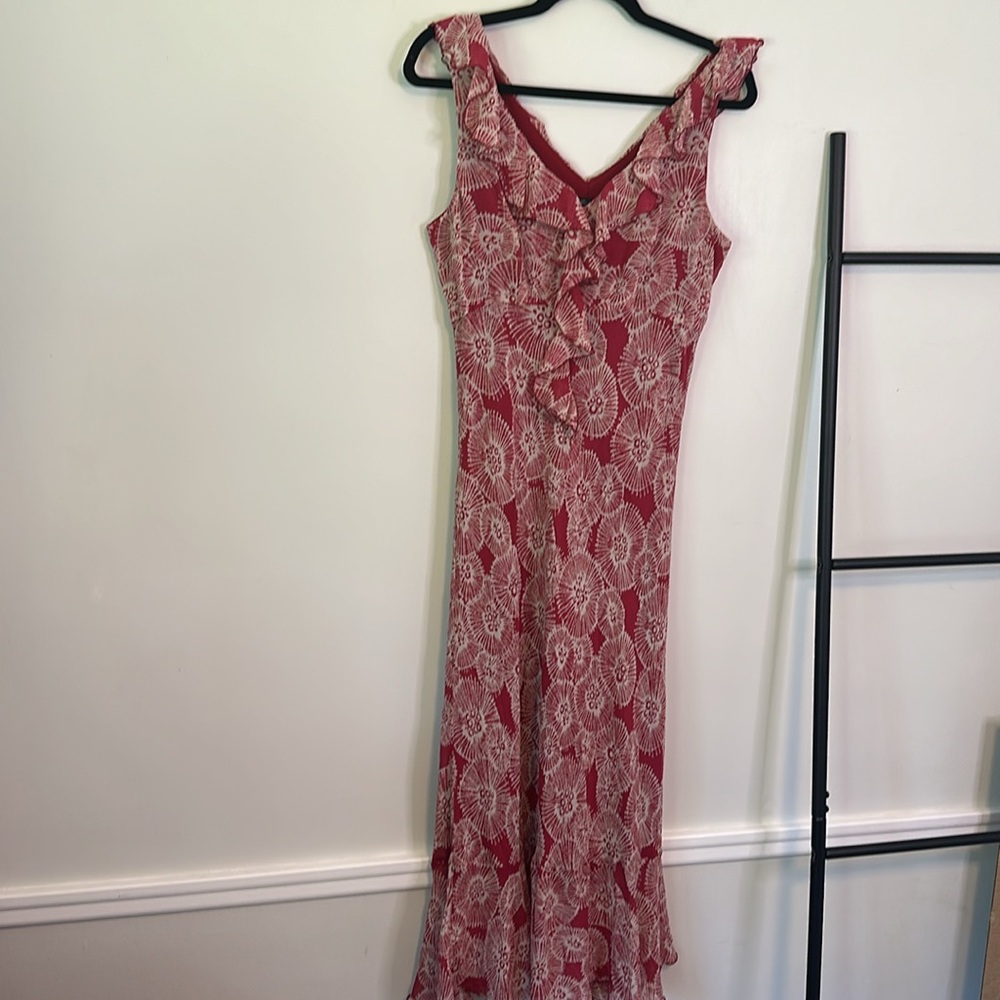 Vintage Y2K Jonathan Martin Patterned flowy Silk Midi Dress - Picture 7 of 7